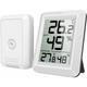 Indoor and Outdoor Thermometer, Connected Thermometer with Wireless Outdoor Sensor, Digital Hygrometer Thermometer with Large lcd Screen, Switch℃/℉,