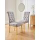 Very Home Pair Of Fabric Scroll Back Dining Chairs - Grey - Fsc® Certified