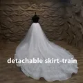 Robe de mariée scintillante train de jupe détachable dans le dos jupe de mariage jupe en tulle