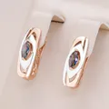 Kinel Luxury Colorful Stone English Earrings for Women 585 Rose Gold Color Mixed White Gold Natural