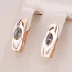 Kinel Luxury Colorful Stone English Earrings for Women 585 Rose Gold Color Mixed White Gold Natural