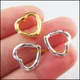 Fashion 40Pcs Retro Tibetan Silver Tone Gold Silver Color Heart Frame Spacer Beads Charms 13.5mm