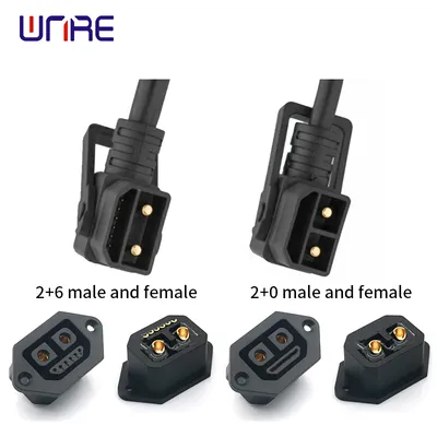 2+6 2+0 Scooter Socket Electric Bike Charging Port 49CM Cable Scooter E-BIKE Battery Connector IP67