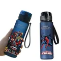 560ml Disney Spiderman Hulk Anime Water Bottle iron Man toy for Boys Cartoon Plastic Drinking Cups