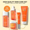 Vitamin C Face Full Skin Care Set Whitening Cream Dark Spots Serum Dark Circle Eye Facial Cleaning