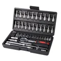 46pcs Combination Set Wrench Socket Spanner Durable Screwdriver Household Motorcycle Car Repair Tool