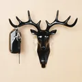 1p Antlers Self-adhesive Hooks Keys Storage Holder Hang On The Wall Hooks Hangers Bag Coat Rack For