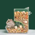 Pet Clear Automatic Feeder Food Dispenser Food Bowl Container For Hamster Chinchilla Rabbit Golden