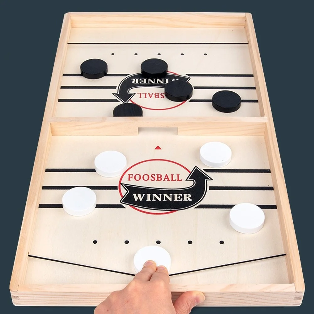 Schnelle Sling Puck Spiel Tempo Holz Tisch Hockey Gewinner Spiele Interaktive Schach Spielzeug Für Erwachsene Kinder Desktop Schlacht Brettspiel Image