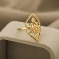 Luxus Vintage Hohle Blume Ringe Für Frauen Gold Farbe Edelstahl Ring Männer Hochzeit Finger Ring