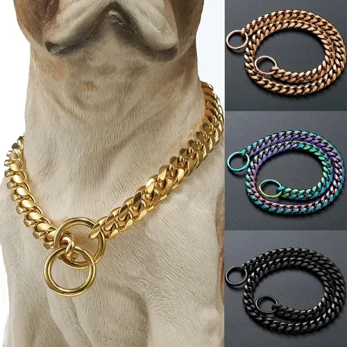 Metall Training Hund Choke Kette Halsbänder für große Hunde Pitbull Bulldogge haltbare Edelstahl