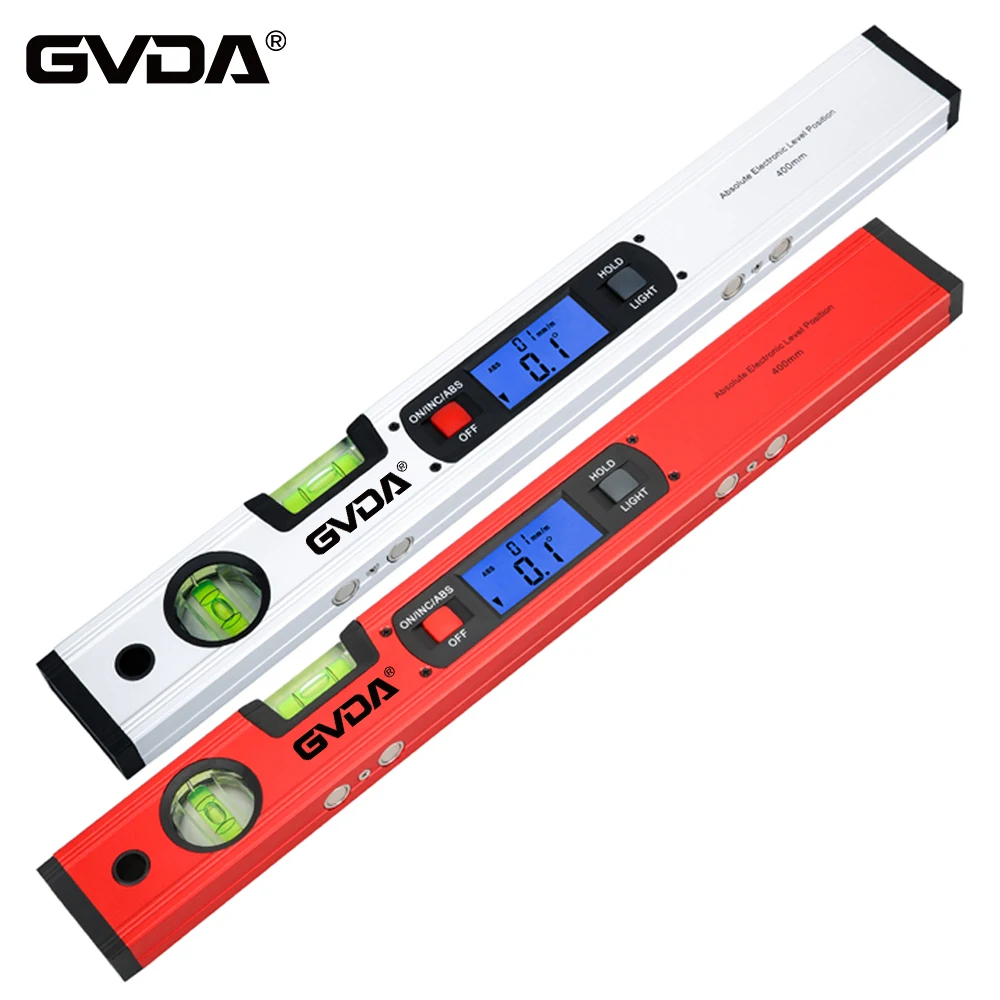 GVDA Digitale wasserwaage Blase Magnetische Elektro Ebene 360 grad Winkel Finder Winkelmesser Neigungs Horizontale Skala Lineal Image
