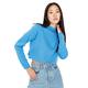 Trendyol Damen Einfarbiger Pullover mit Rundhalsausschnitt Sweatshirt, blau, 42
