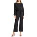 Joy Long Sleeve Tie Waist Jumpsuit - Black - NIKKI LUND Jumpsuits