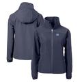 Women's Cutter & Buck Navy North Carolina Tar Heels Charter Eco Recycled Full-Zip Jacket