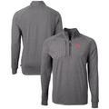 Men's Cutter & Buck Heather Black Houston Cougars Big Tall Adapt Eco Knit Quarter-Zip Pullover Top
