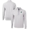 Men's Cutter & Buck Heather Gray Tulane Green Wave Big Tall Adapt Eco Knit Quarter-Zip Pullover Top