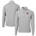 Men's Cutter & Buck Gray Texas A&M Aggies Alumni Logo Adapt Eco Knit Hybrid Recycled Quarter-Zip Pullover Top