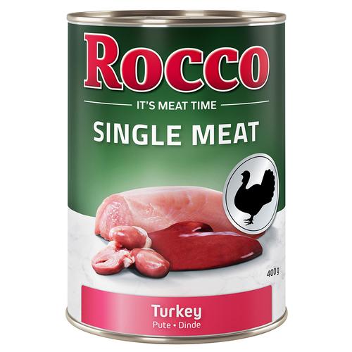 12x 400g Single Meat Pute Rocco Hundefutter nass