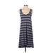 Lilla P Casual Dress - A-Line: Blue Stripes Dresses - Women's Size Small