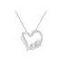 Women's Silver 1/10 Cttw Diamond Heart Pendant Necklace by Haus of Brilliance in Silver