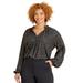 Plus Size Women's Liz&Me® Clip Dot Blouse by Liz&Me in Black (Size 3X)