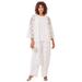 Plus Size Women's Three-Piece Lace Duster & Pant Suit by Roaman's in White (Size 14 W) Duster, Tank, Formal Evening Wide Leg Trousers