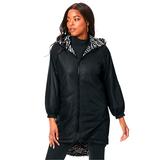 Plus Size Women's Reversible Anorak Jacket by Roaman's in Black Classic Zebra (Size 16 W)
