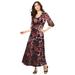 Plus Size Women's Velvet Burnout Dress by Roaman's in Black Floral Burnout (Size 32 W)