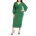 Plus Size Women's Cross Front Midi Dress by ELOQUII in Eden (Size 22)