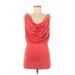 Love Culture Casual Dress - Bodycon Cowl Neck Sleeveless: Red Print Dresses - Women's Size Medium