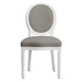 Camille Dining Chair - High Gloss White - Maxwell Linen Pearl Grey