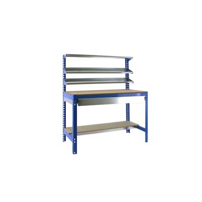 SimonRack Werkbank SIMONWORK BT1. Farbe BLAU/HOLZ 1445x1510x760 mm (Höhe x Länge x Breite) Image