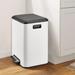 babevy Steel 8 Gallon Step On Trash Can Stainless Steel in White | 19.5 H x 16.5 W x 12.8 D in | Wayfair LCX_LJT_PHO_0YI0CKGD