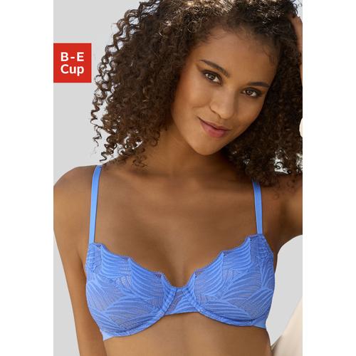 Bügel-BH LASCANA ""Marla"" Gr. 70, Cup B, blau Damen BHs aus extravaganter Spitze, Dessous