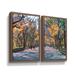 Red Barrel Studio® Central Park by George Zucconi - 2 Piece Floater Frame Print on Canvas, in Brown/Green/Orange | 24 H x 32 W x 2 D in | Wayfair