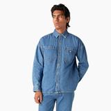 Dickies Men's Houston Denim Shirt - Chambray Light Blue Size L (WLR15)