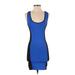 G by GUESS Casual Dress - Bodycon: Blue Color Block Dresses - Women's Size X-Small