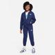 Trainingsanzug NIKE SPORTSWEAR "CLUB FLEECE BIG KIDS' FULL-ZIP TRACKSUIT" Gr. S (128/134), blau (midnight navy, white) Kinder Sportanzüge