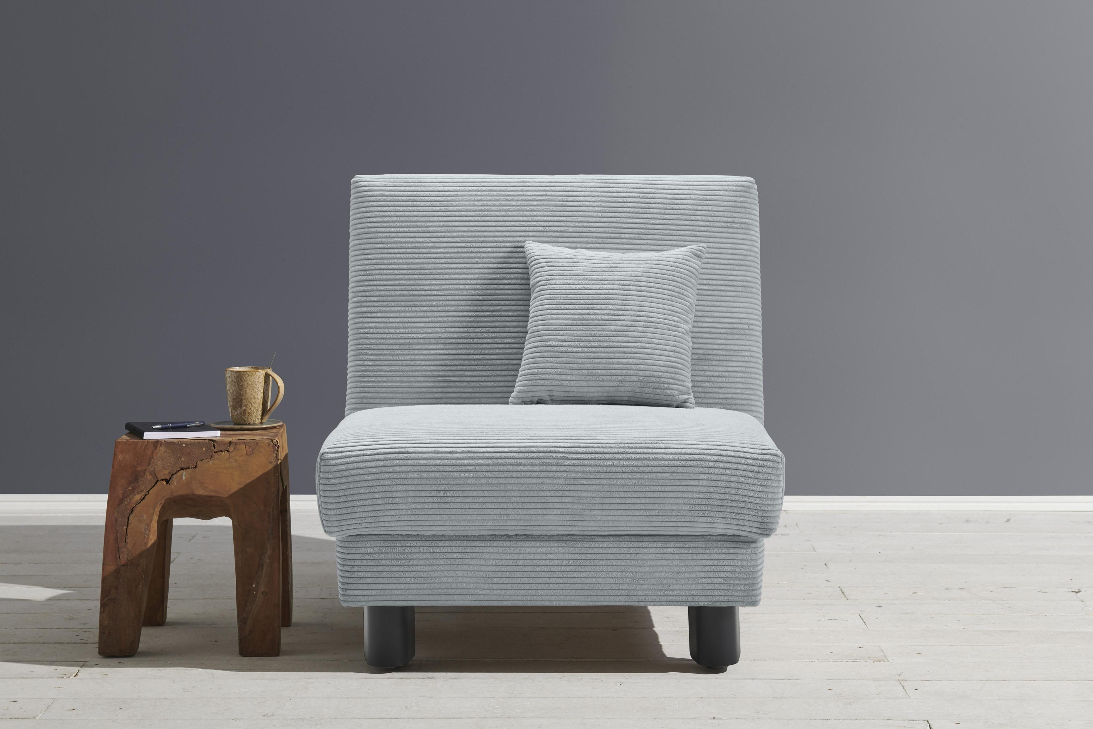 Sessel ELL + ELL "Enny", blau (hellblau), B:85cm H:85cm T:100cm, 92% Polyester 8% Nylon, Sessel, Schlafsessel Einzelsessel