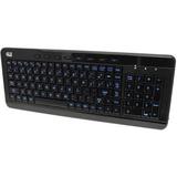 Adesso SlimTouch 120 3-Color Illuminated Compact Multimedia Keyboard AKB-120EB