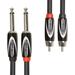 Roland Black Series Dual 1/4" TS to Dual RCA Cable (15') RCC-15-2R28