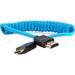 Kondor Blue Coiled Mini-HDMI to HDMI Cable (12 to 24", Blue) KB-MN-FHDMI-12