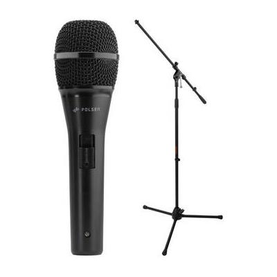 Polsen M-85-B Professional Dynamic Handheld Microphone Kit with Stand and Cable (B M85-B