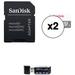 SanDisk 64GB Ultra UHS-I microSDXC Memory Card with SD Adapter (2-Pack) & 4-in-1 US SDSQUNR-064G-GN3MA