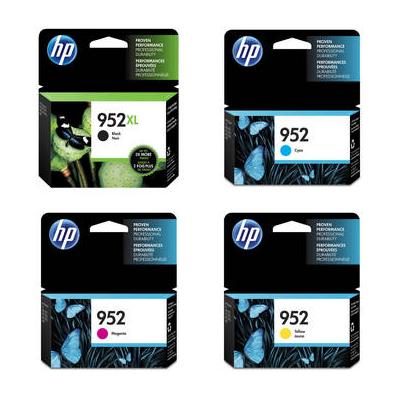 HP 952XL Black & 952 CMY Cartridge Bundle for Select OfficeJet Pro Printers F6U19AN#140