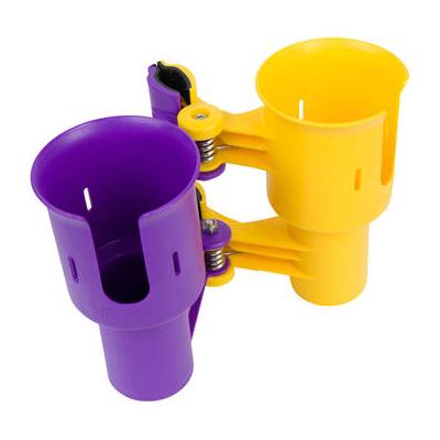 RoboCup Clamp-On Dual-Cup & Drink Holder (Yellow & Purple) 07-125-YP