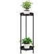 Plant Stand Indoor Outdoor- 30 inch 2 Tier Pedestal Plant Shelf Tall Plant Stands,Modern Corner Flower Pots Rack Shelves with 2 Removable Display(10 inch),for Corner Living Room Balcony