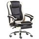 Swivel Desk Chair Reclining Swivel Chair Adjustable Ergonomic Executive Office Chair High Back Racing Style Computer Desk Chair with Leather Fabric Comfortable Sponge Retractable Footrest, Black for