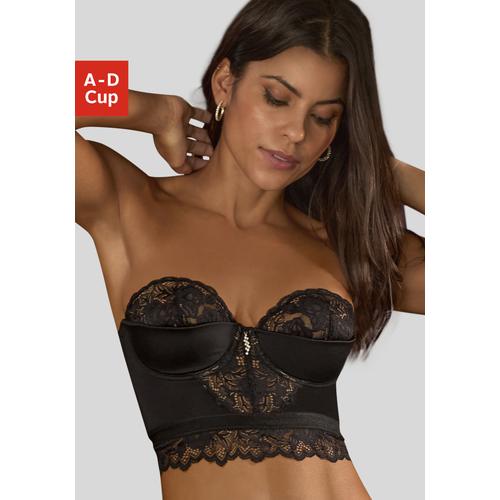 Corsage JETTE Gr. 85, Cup C, schwarz Damen Corsagen aus Spitze (anteilig recyceltem Polyamid), sexy Dessous